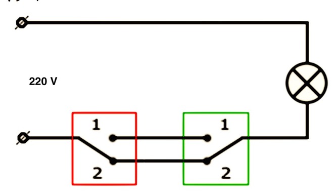 Схема подключения двухклавишного выключателя шнайдер