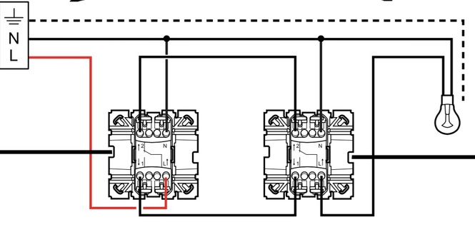 Схема подключения двухклавишного выключателя шнайдер